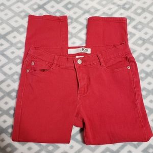 Joe Fresh Slim Fit Ankle Cropped Red Jeans/Pants